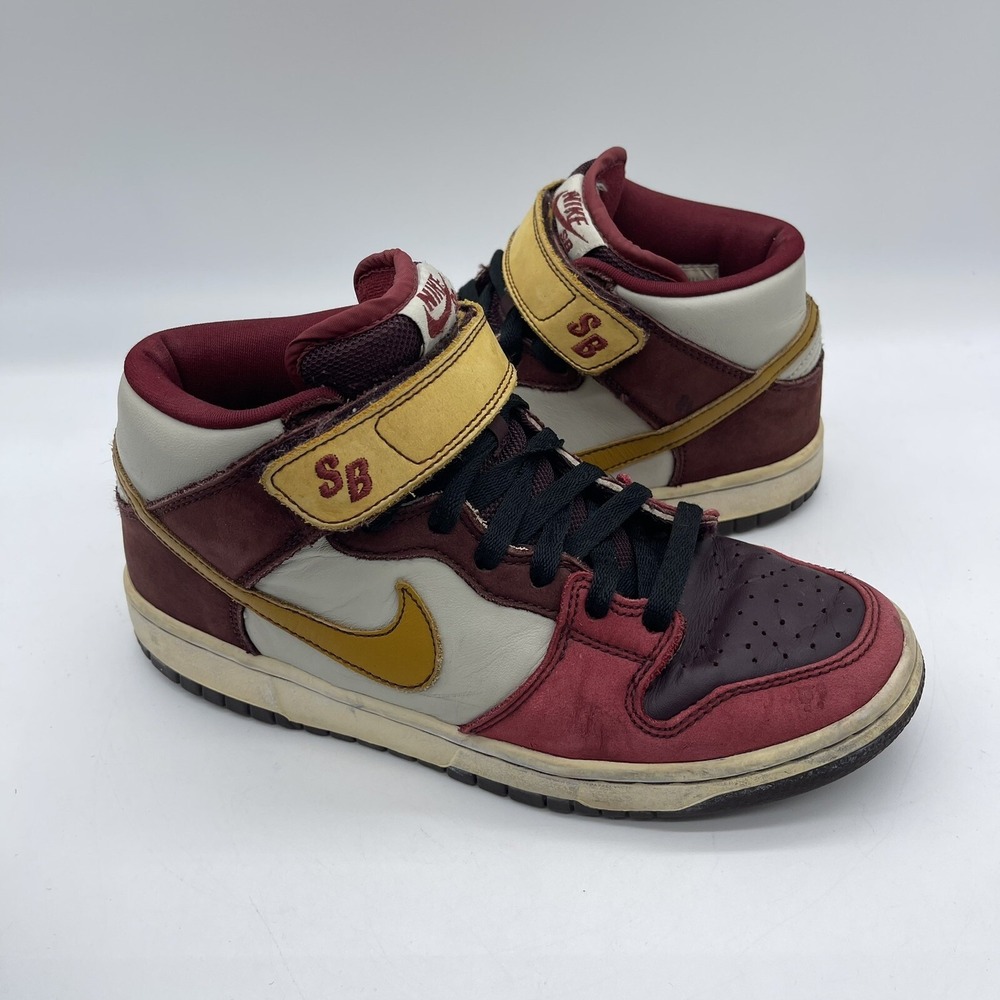 NikeSB Dunk Mid Pro Youth Size 6 Sneakers 314383-671 'Deep Burgundy Bronze'